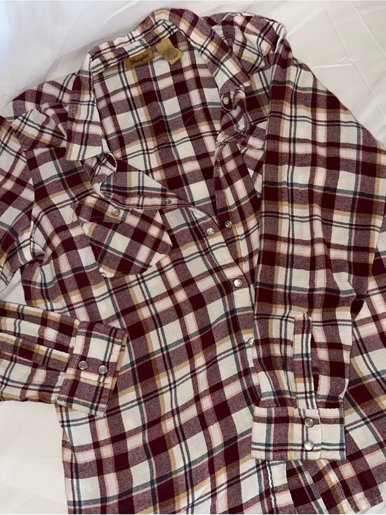 Wrangler Tops - Wrangler Women’s XL Plaid Pearl Snap Flannel Shirt